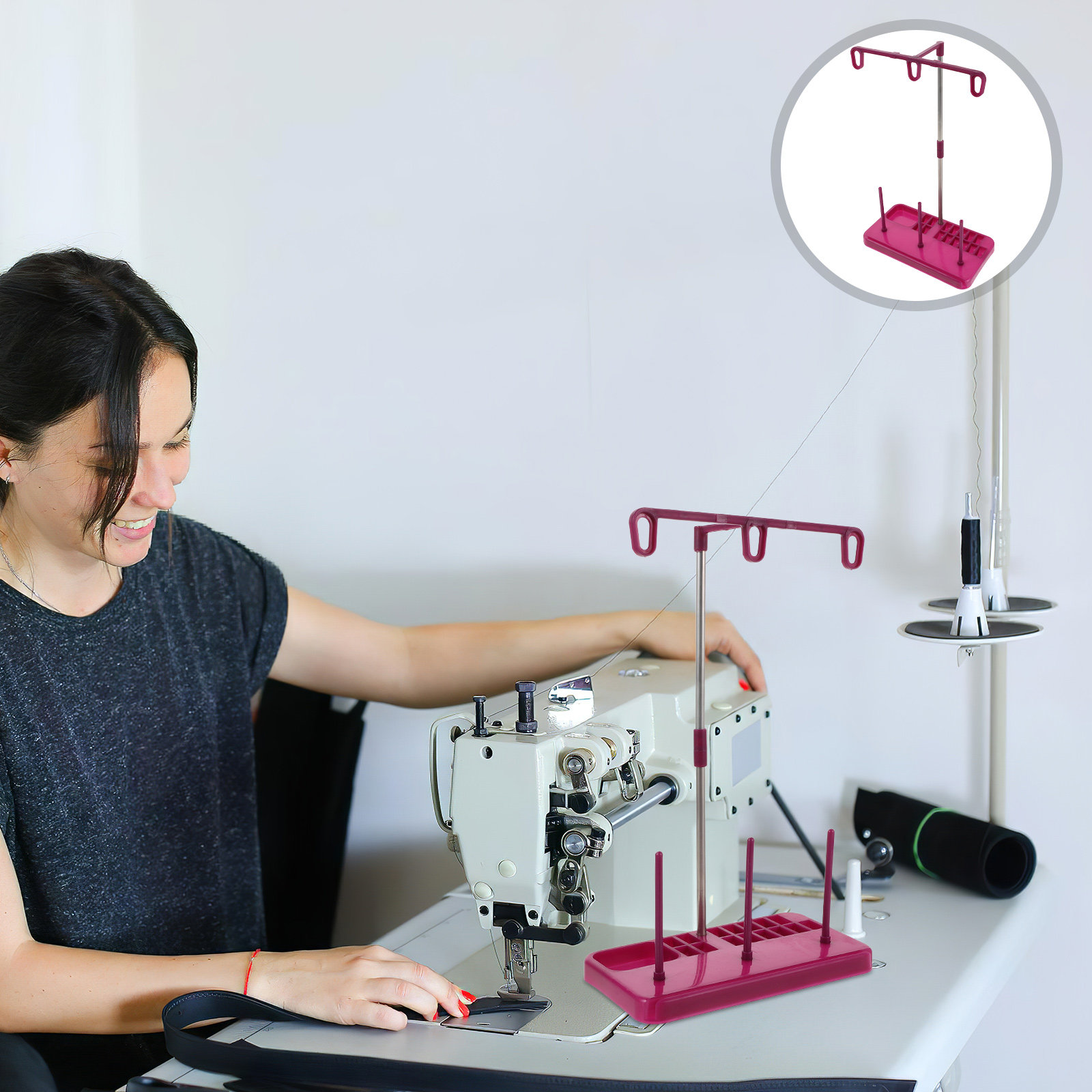 Embroidery Craft - 3-Spulen-Nähmaschinenfadenständer aus Kunststoff für Stickerei-Spulen und