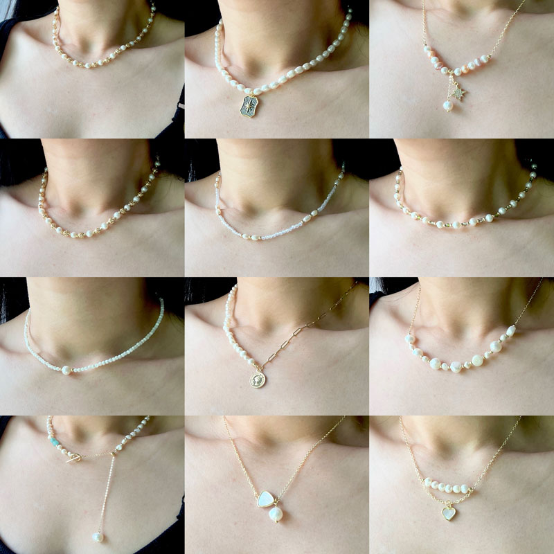 Mehrere Stile Natürliche Süßwa – Pearl Trim Chain Bewertung und Preis