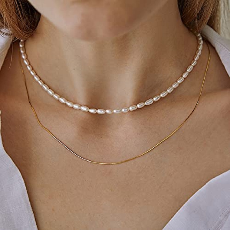 Perlenkette, 5–7 mm, ovale wei – Pearl Trim Chain Bewertung und Preis