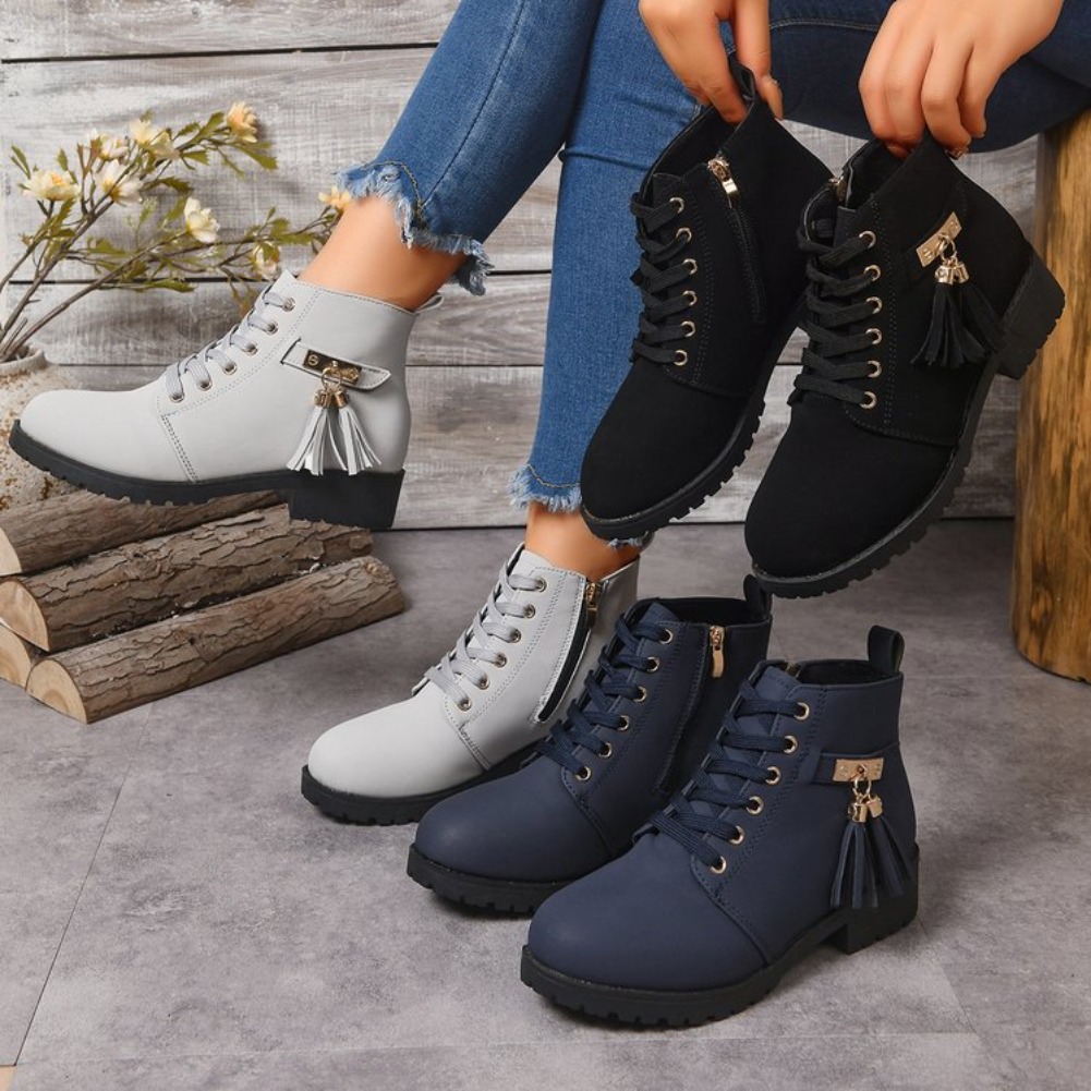 2026 Modische Damenstiefel mit – Tassel Fringe Trim Bewertung und Preis
